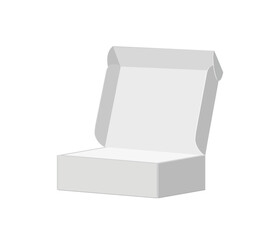 Subscription Box, White Box, Empty Box, Shipping Supplies, Postal Shipping Mailer Mailing Box Vector Illustration Icon Symbol 