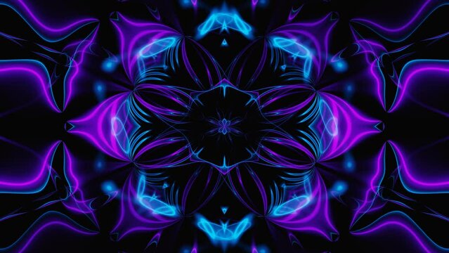 Abstract purple gradient floral kaleidoscope vj loop animation