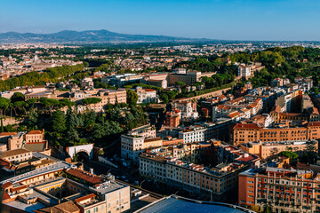 top view architecture of the city of Rome. Italy