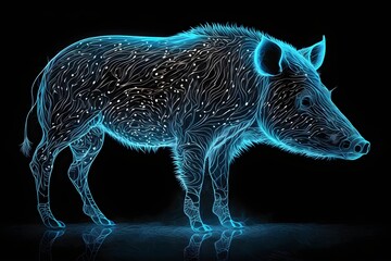 Fototapeta premium wild boar in the night