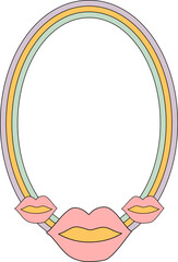 Lips on oval frame element