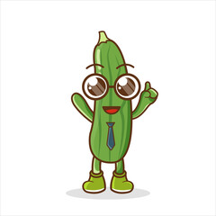 cucumber as a businessman. wearing tie and glasses