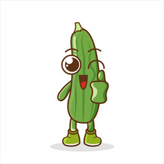 cucumber Character giving thumbs up
