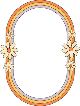 Flowers on ellipse frame element