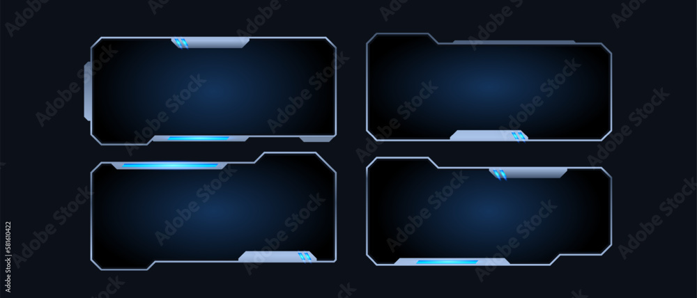 Poster futuristic technology frames interface hud element design for ui games. web and app. futuristic user