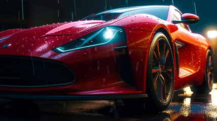Obraz na płótnie Canvas luxury red sport car wallpaper Generative AI