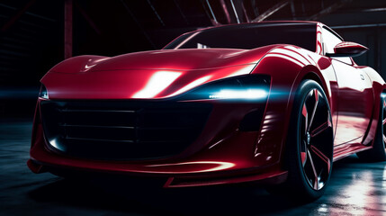 luxury red sport car wallpaper Generative AI