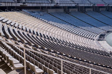A view of Olimpic Stadium  in Barcelona, Spain - obrazy, fototapety, plakaty