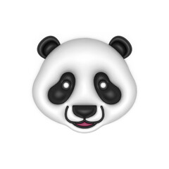 Fototapeta premium 3d cute panda face isolated on white background