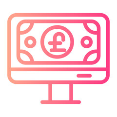 online money gradient icon