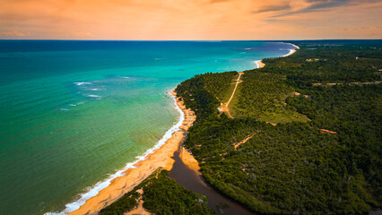 Tropical Caraíva Bahia Paisagem Natureza  Paraíso Turístico Vilarejo Férias Verão Praia Satu...