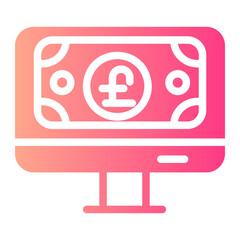 online money gradient icon