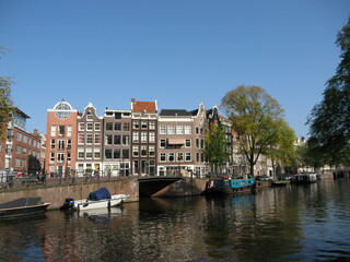 Fototapeta premium Along the canals in Amsterdam, the Netherland