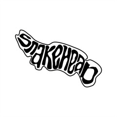 Monochrome typography of snakehead fish