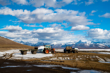 Typical vehicles in the Mongolia