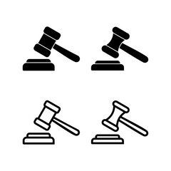 Gavel icon vector illustration. judge gavel sign and symbol. law icon. auction hammer