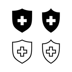 Fototapeta premium Health insurance icon vector illustration. Insurance document sign and symbol