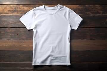 Blank t-shirt in top of floor, top view with Ai Generative technology