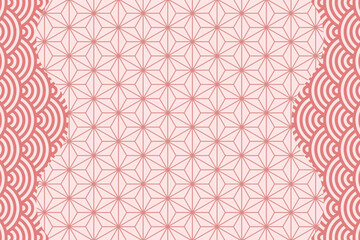 日本風イラスト背景☆青海波・麻の葉模様☆ベクター素材