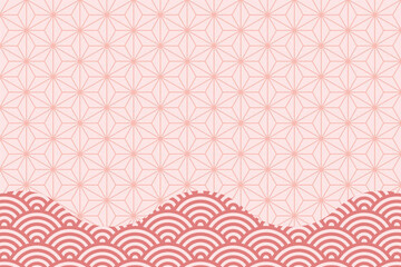 日本風イラスト背景☆青海波・麻の葉模様☆ベクター素材