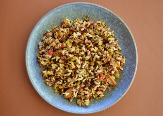 Tuna with brown rice and quinoa