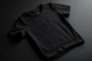 Black t-shirt in top of floor with Generative AI