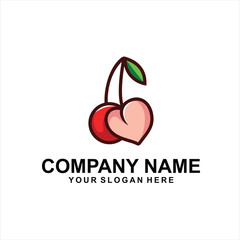 cerry fruit logo vector
