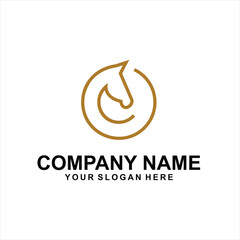circle horse logo vector