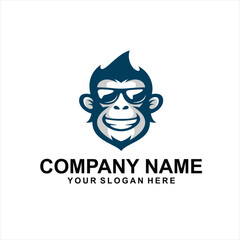 geek monkey logo vector