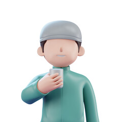 3d character iftar ramadan activity fasting illustration 