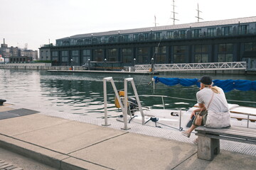 Fototapeta premium The woman at the dock