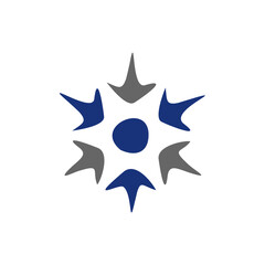 Obraz premium the arrows surround the dot logo icon