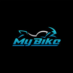 racing motorcycle logo on black background
