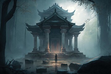 Beyond the Uncanny Mists, a Mystical Temple Reappears Generative AI