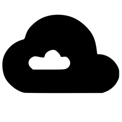 black and white of cloud icon