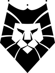 Stylized image of graceful Lion king silhouette logo icon emblem  template  illustration