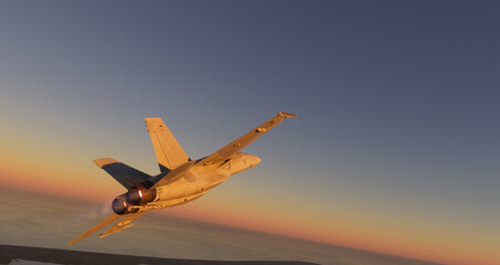 Fototapeta na wymiar FA-18 Super Hornet - Maverick - Amazing fighter plane, Florida USA, February 13 2023, 3D illustration