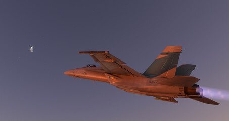 FA-18 Super Hornet - Maverick - Amazing fighter plane, Florida USA, February 13 2023, 3D illustration