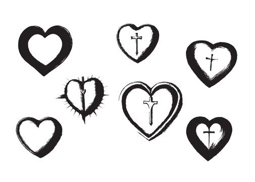 Christian Heart Tattoo Designs, Christian Hearts, Cross Hearts