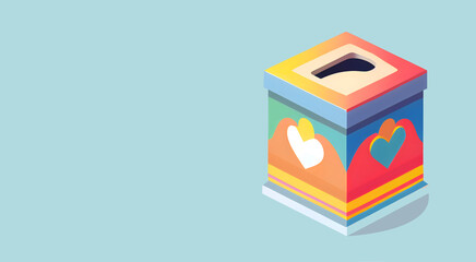 cute colorful charity box illustration. concept of charity and Donate.. generative ai