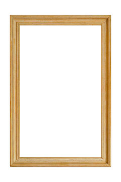 Wooden photo frame isolated.