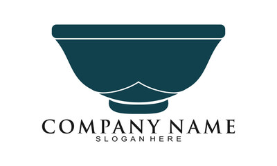 Bowl for food illustration vector logo