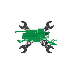 illustration of wheat harvester mechanic, wheat harvester spare part services.