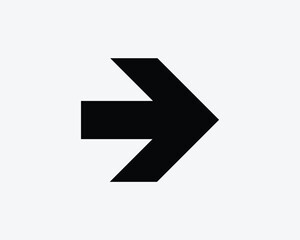 Right Arrow Point Pointing Direction Navigation Forward Black White Silhouette Symbol Sign Icon Vector Graphic Clipart Illustration Artwork Pictogram