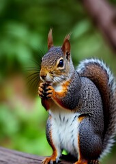 Fototapeta premium close up squirrel in nature garden