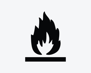 Fire Icon Flame Burn Burning Heat Ignite Hot Passion Warm Black White Silhouette Symbol Sign Graphic Clipart Artwork Illustration Pictogram Vector