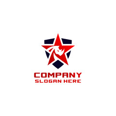 Shield Star Rhino Logo Design