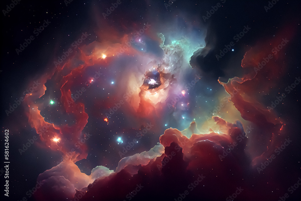 Wall mural space art nebula is a textured background inspired by the wonders of the sky and galaxy. featuring d