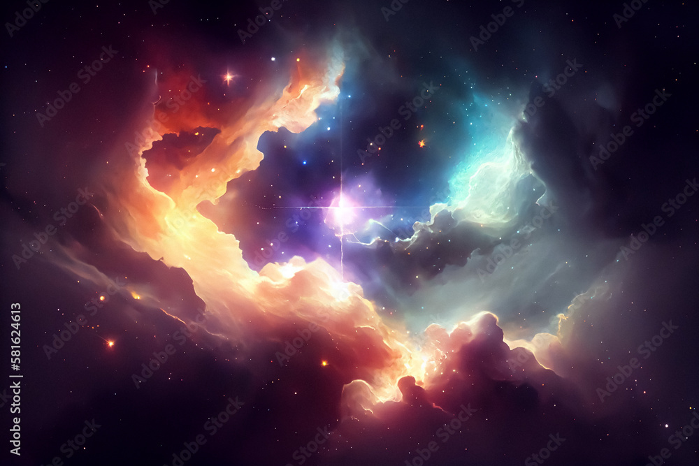 Wall mural space art nebula is a textured background inspired by the wonders of the sky and galaxy. featuring d