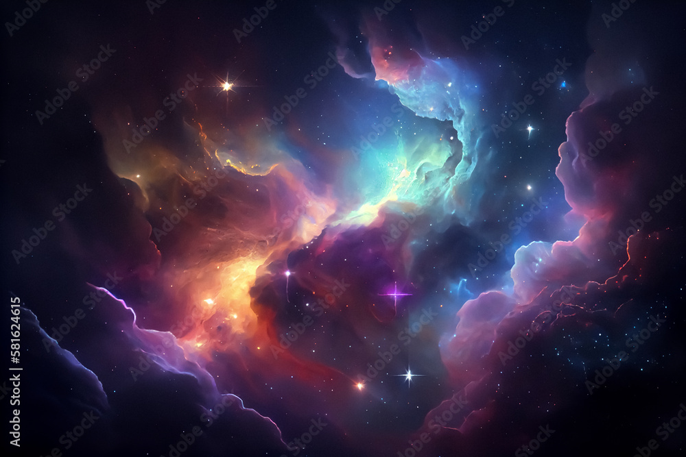 Wall mural space art nebula is a textured background inspired by the wonders of the sky and galaxy. featuring d